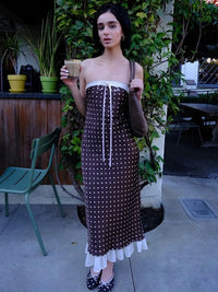 Lace Strapless Backless Sexy Midi Dress