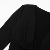 Deep V Neck Long Sleeve Sexy Mini Dress