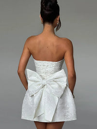 A-Line Strapless Bow Sexy Mini Dress