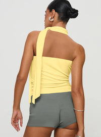 Sleeveless High Neck Tie Top