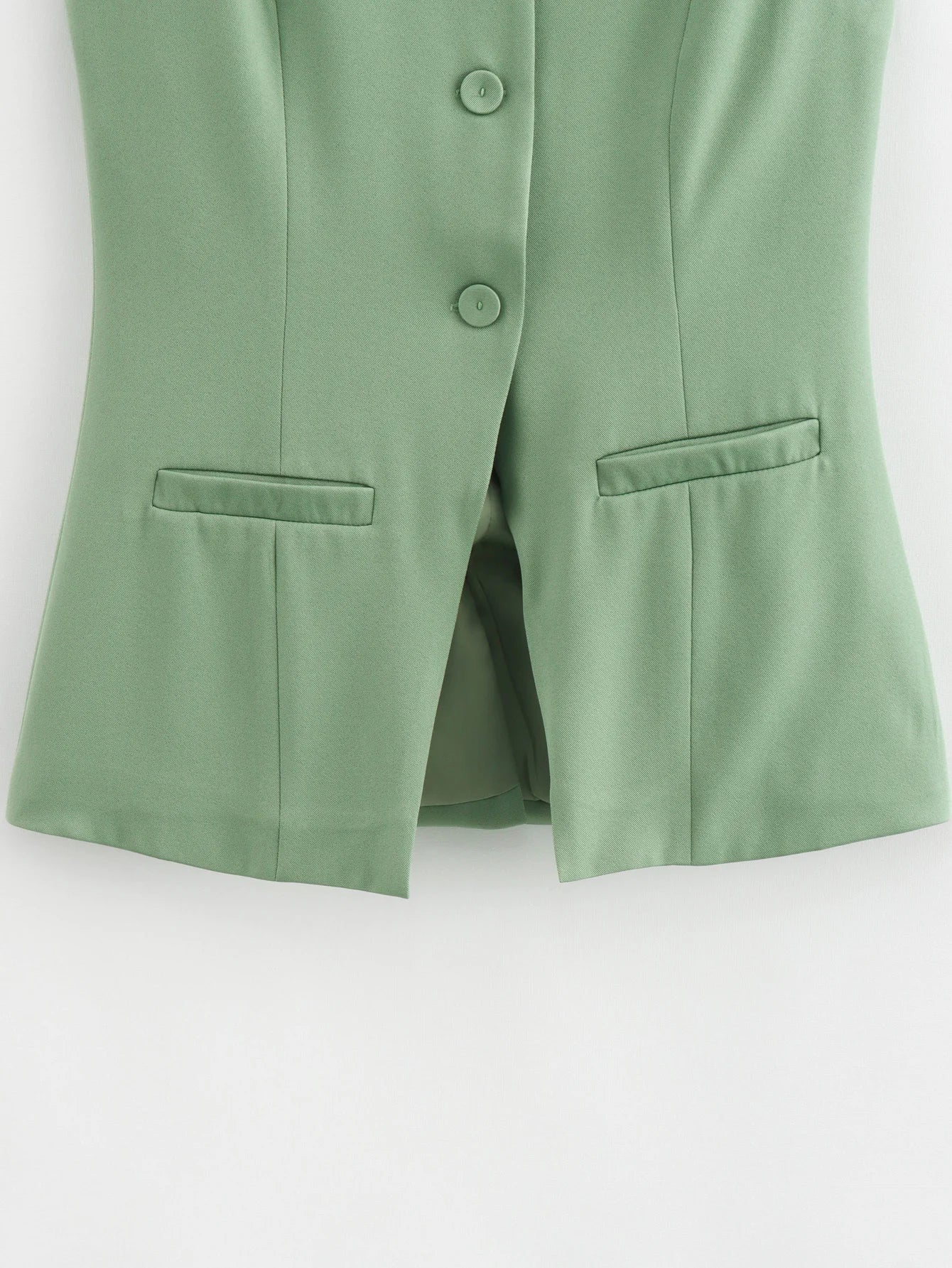 White Sleeveless Button Tailored Vest