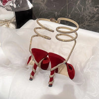 Luxury Rhinestones Snake Coiled Pumps