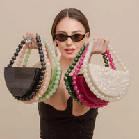 Candy Bead Half-Moon Bag
