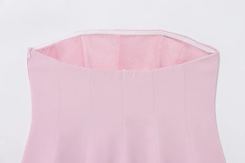 White Pink Bustier Camisole Tube Tops