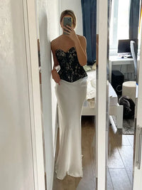 Casual Satin  Loose High Waist Maxi Skirt