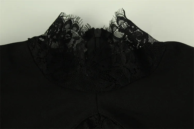 Late Night Lace Hollow Out Mini Dress