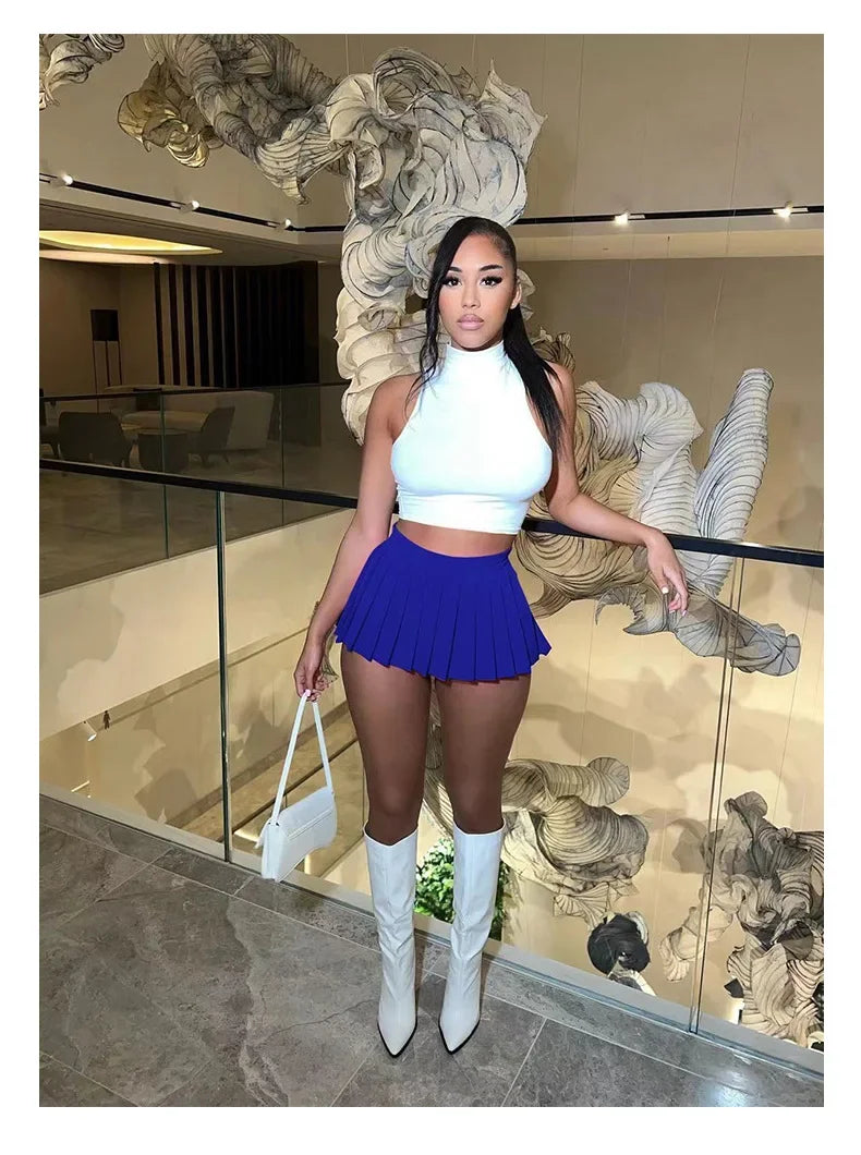 Sexy Mini A- Line Pleated Skirt