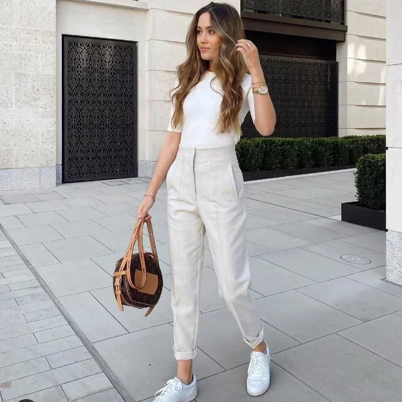 Pencil High Waist Cropped Pants