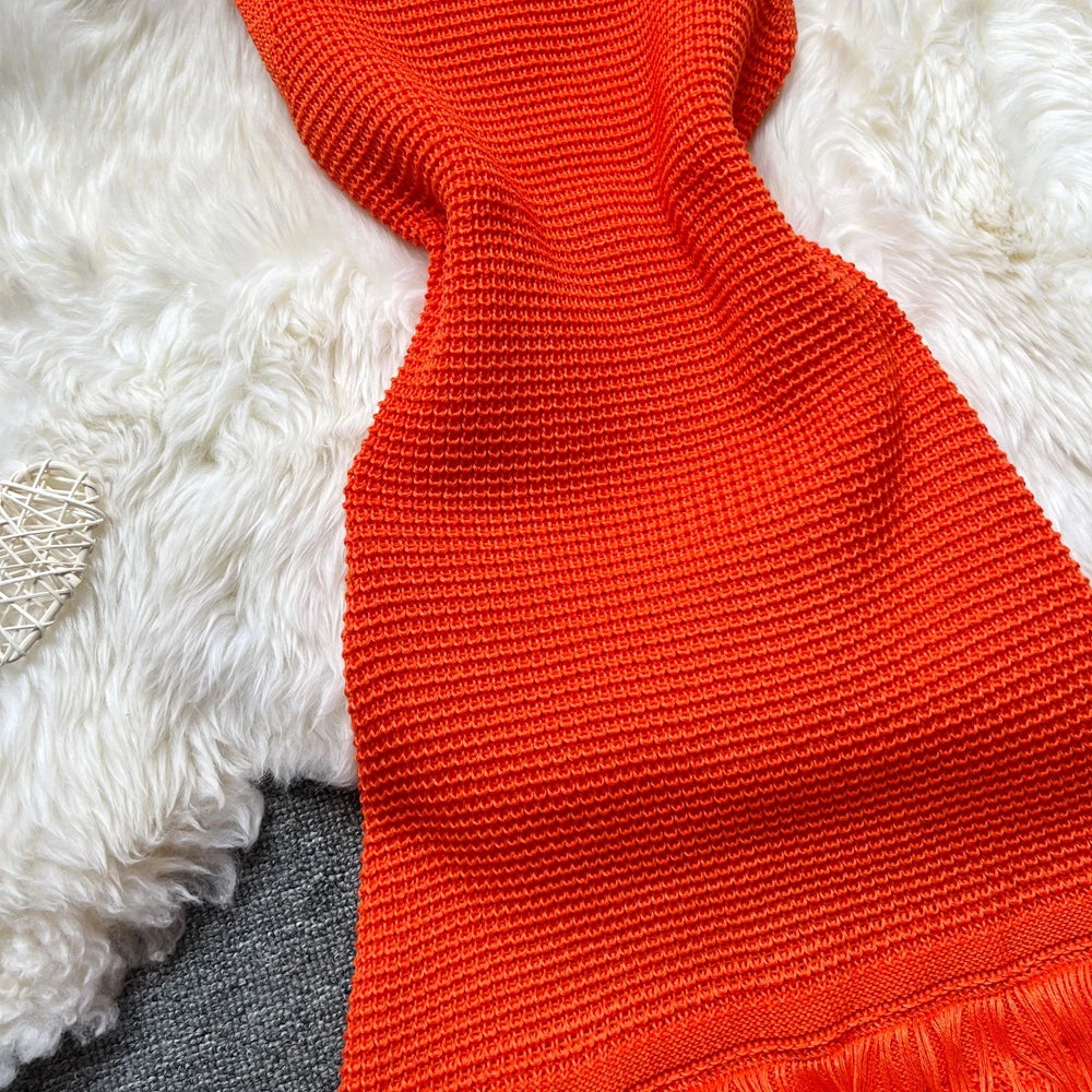 Tropical Flame Fringe Dress