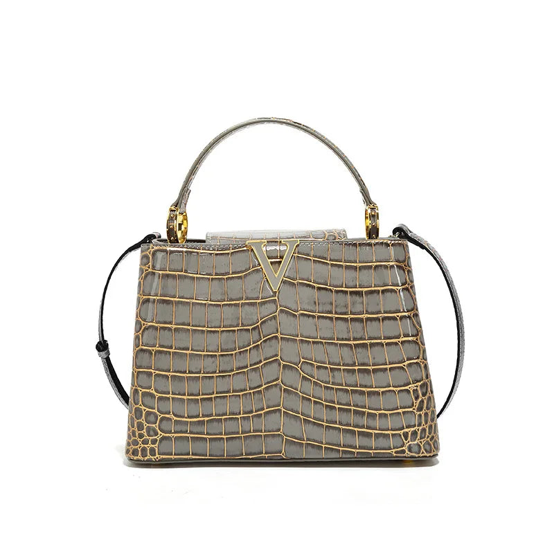 High-quality Crocodile Print Handbag