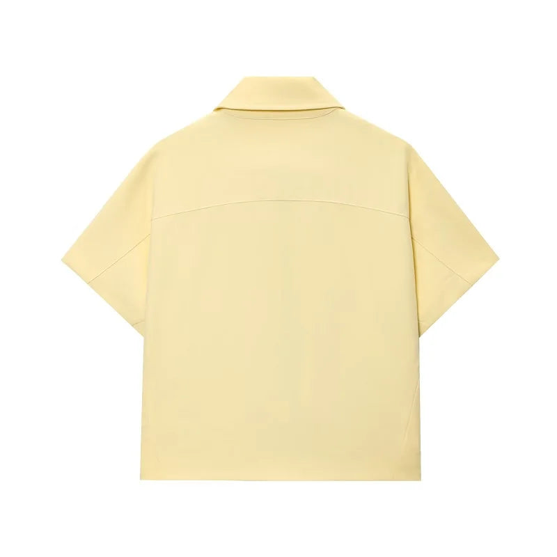 Short Sleeve Zipper Cropped Jacket