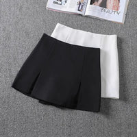 High-waisted A- line Split Short Skirt