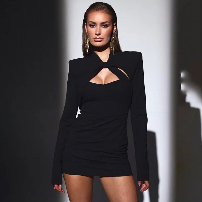 Seduction Mode Black Mini Dress