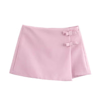 Asymmetric High Waist Mini Skort