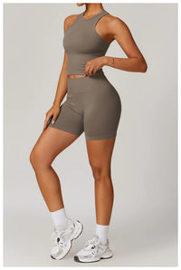 2pcs Seamless Yoga Short / Leggings Set