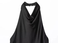 Satin Halter Backless Top
