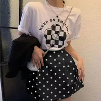 High Waist Polka Dot A-Line Puffy Mini Skirt