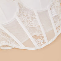 Chic Sexy V Neck Long Sleeve Mesh Crop Top