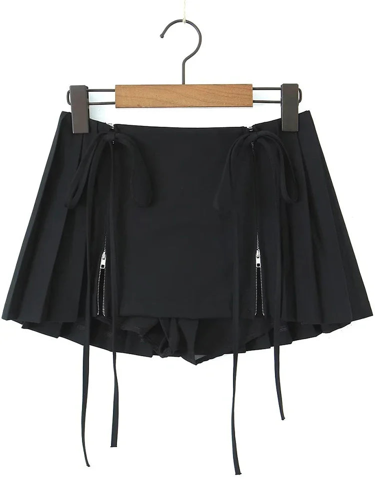 Tie Me Up Pleated Mini Skirt