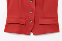 Sleeveless Button up Waistcoat Tank Top