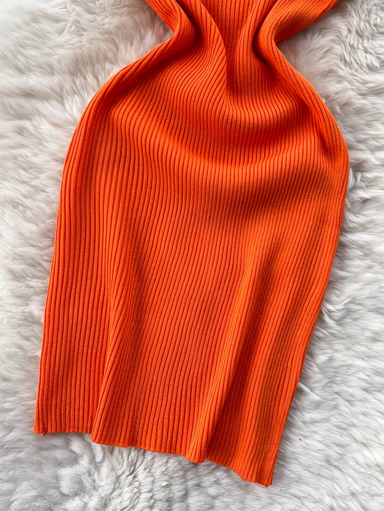 One Shoulder Solid Chic Knitted Mini Dress