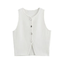 Cropped Sleeveless Knit Vest