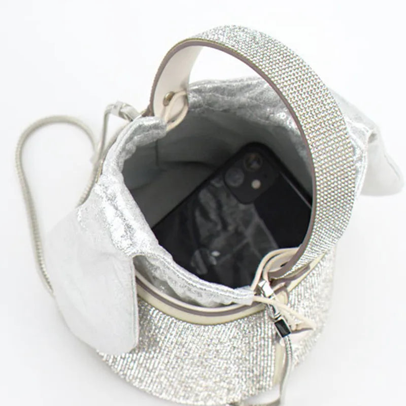 Rhinestones Diamond Evening Bucket Bag
