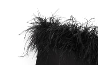 Black Feather Corset Tube Top