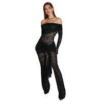 Lace See Through Long Sleeve Sexy Jumpsuit