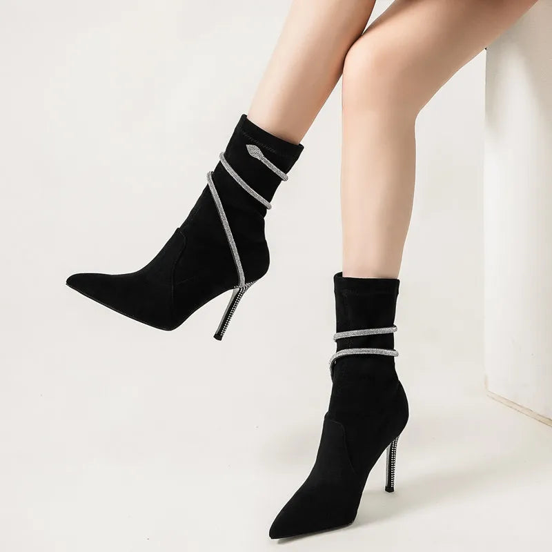Serpentina Velvet Heel Boots