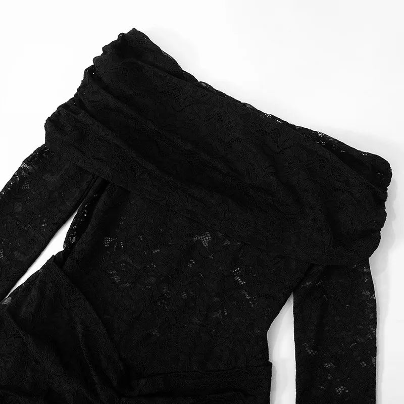 Lace See Through Long Sleeve Sexy Jumpsuit