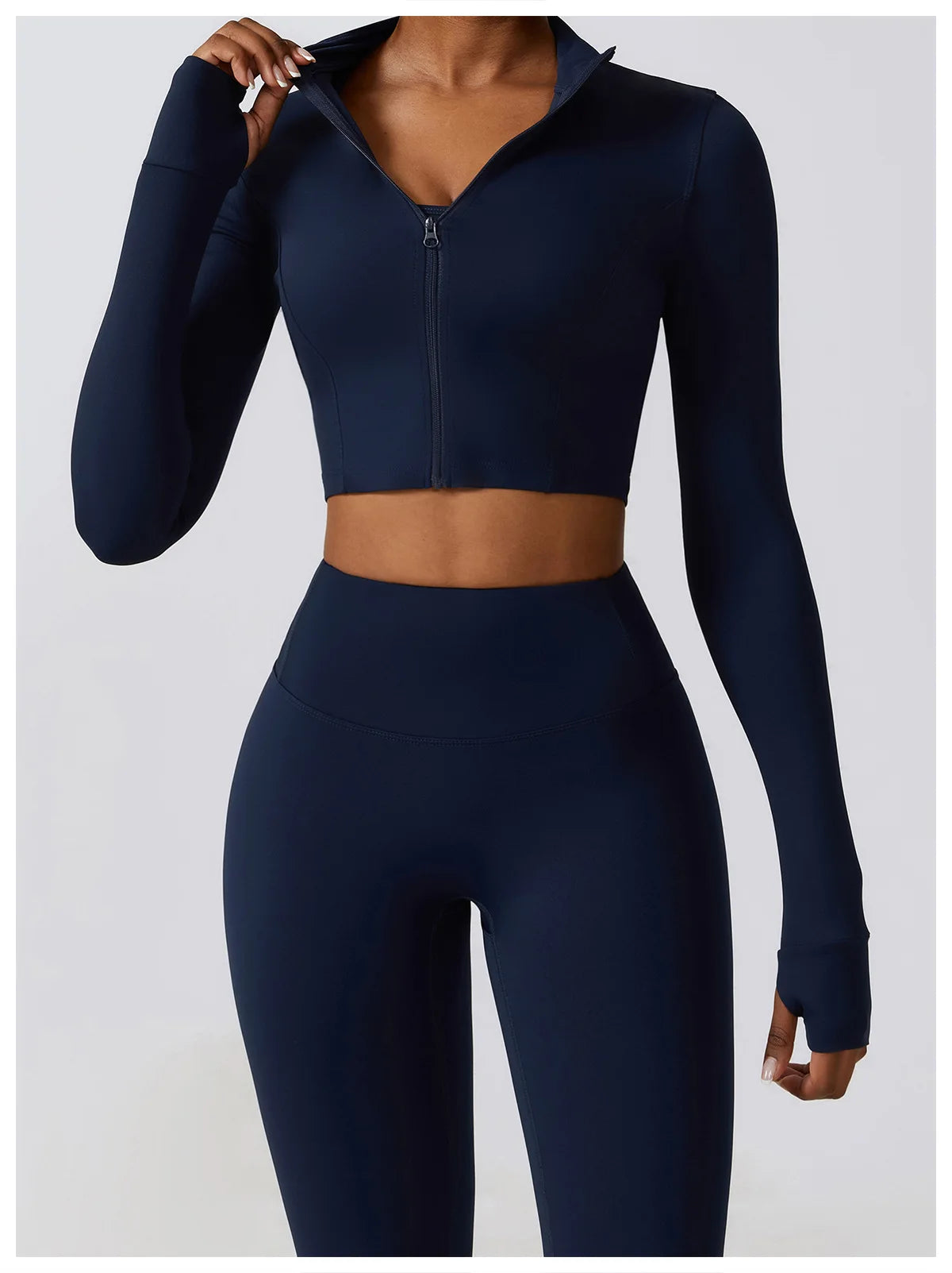 Crop Top Long Sleeve Leggings Set
