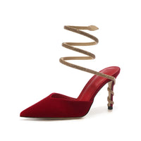 Luxury Rhinestones Snake Coiled Pumps