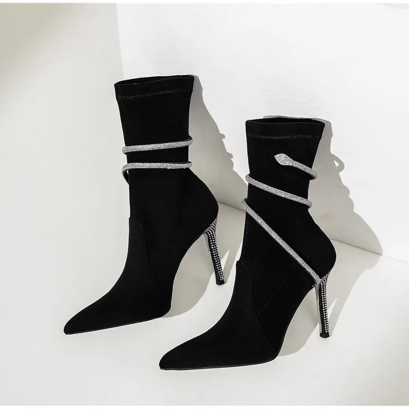 Serpentina Velvet Heel Boots