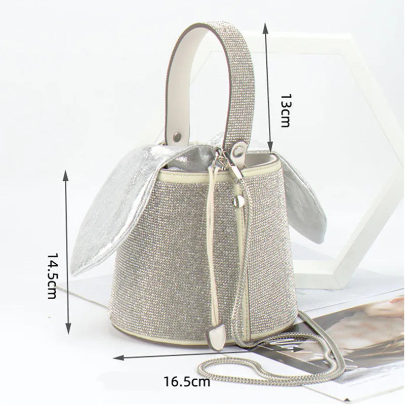 Rhinestones Diamond Evening Bucket Bag