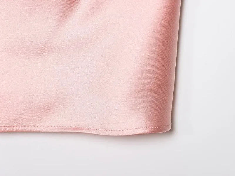 Satin Halter Backless Top