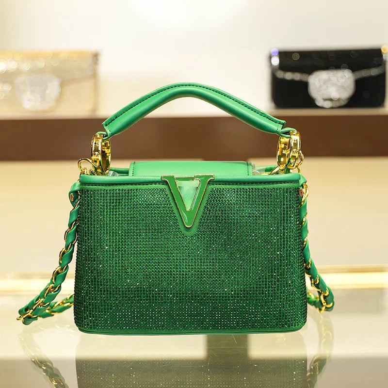 Top handle Crystal Handbag