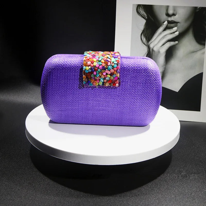 Woven Crossbody  Evening Clutch Bag