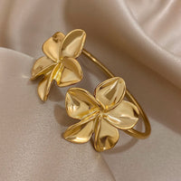 Double Flower Cuff Bracelet
