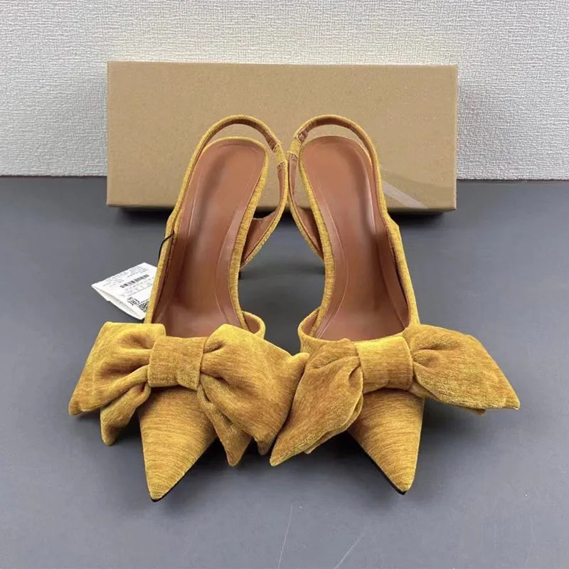 Slingback Butterfly-knot  Pointed toe Thin Heels
