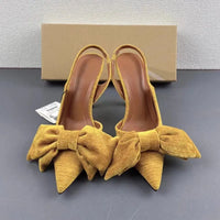 Slingback Butterfly-knot  Pointed toe Thin Heels