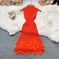 Tropical Flame Fringe Dress