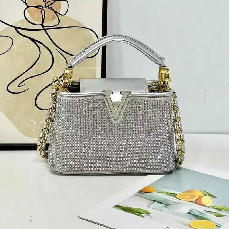 Top handle Crystal Handbag