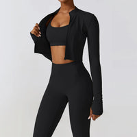 Crop Top Long Sleeve Leggings Set