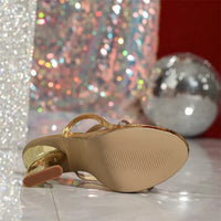 Crystal Rhinestone Open Toe Heels