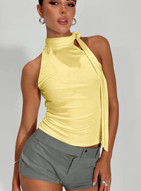 Sleeveless High Neck Tie Top