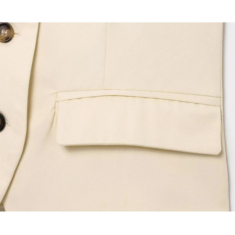 Sleeveless Button up Waistcoat Tank Top