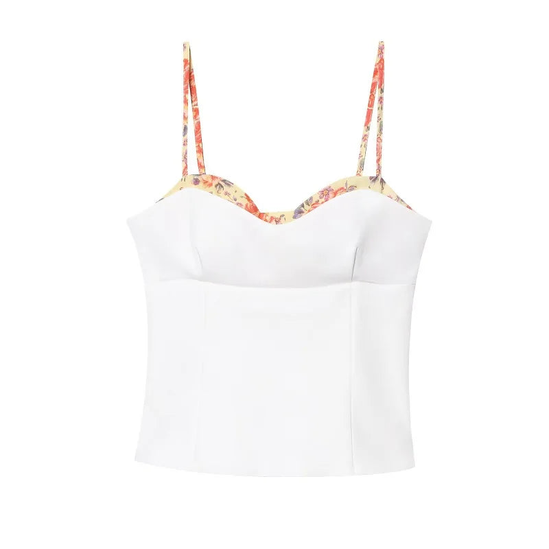 Sleeveless Print Backless Corset Top