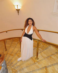 Halter Deep V Neck Backless Sexy Maxi Dress