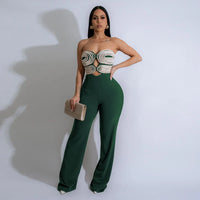 Strapless Hollow Out Wide Leg Jumpsuit